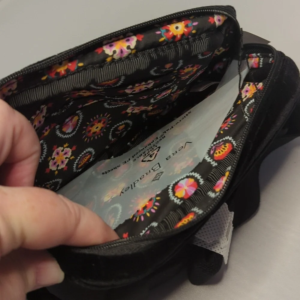 Vera Bradley Black Velvet Mini Belt Bag Sling Crossbody